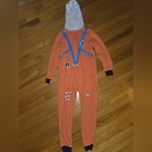 Cat & Jack Orange and White Kids One Piece Footie